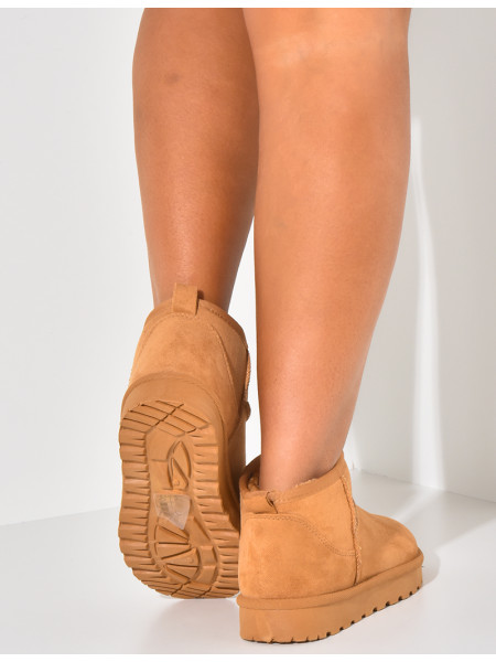 Bottines fourrées en suédine