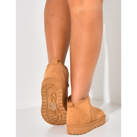 Bottines fourrées en suédine