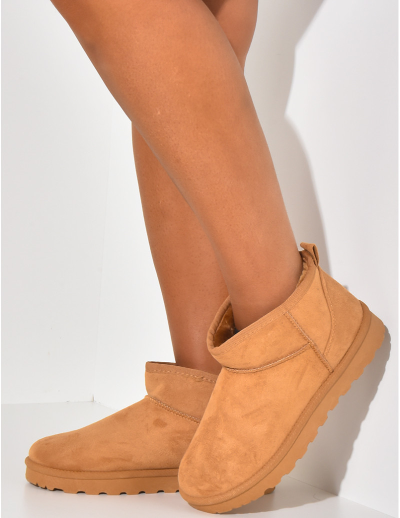 Bottines fourrées en suédine