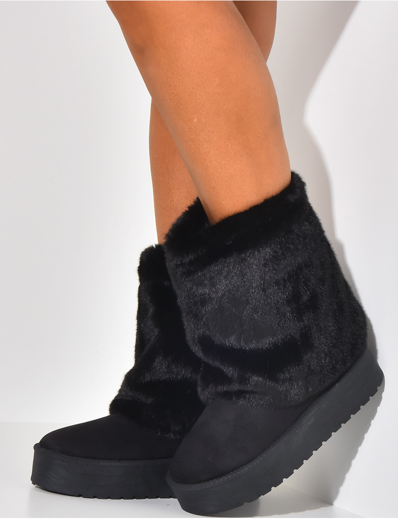 Botas Ugg Cuissarde Ugg Suede Ankle Boots With Fur Flap