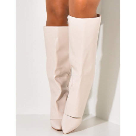 Stiletto heel boots with flaps