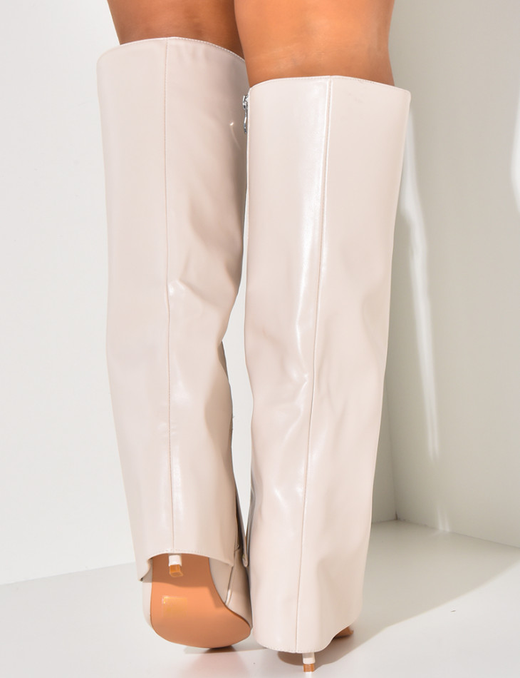 Stiletto heel boots with flaps