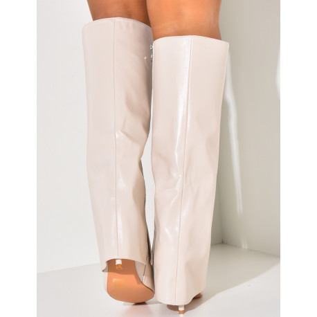 Stiletto heel boots with flaps