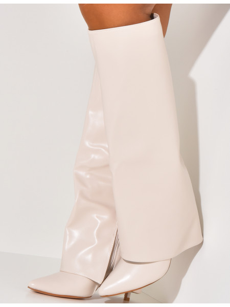 Stiletto heel boots with flaps