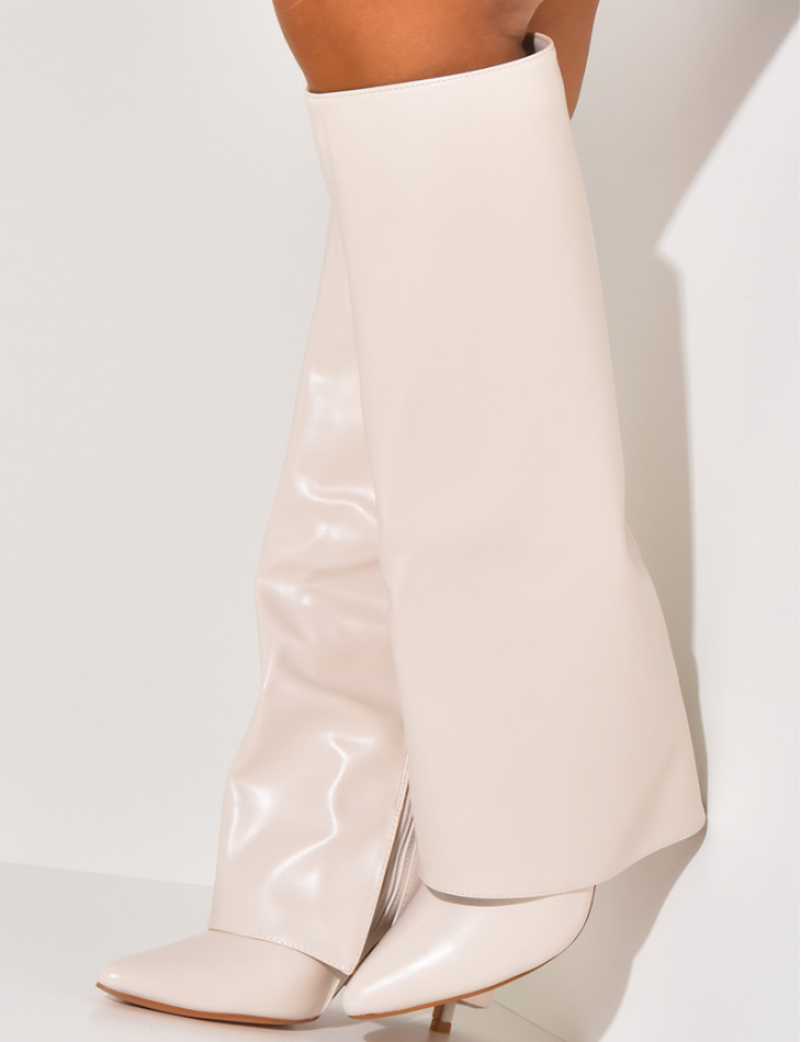 Stiletto heel boots with flaps