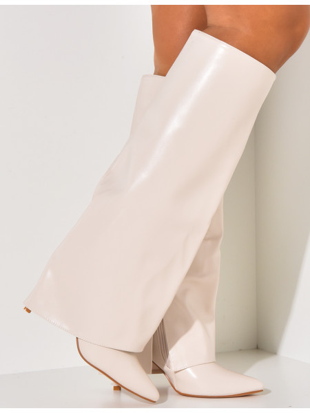 Stiletto heel boots with flaps