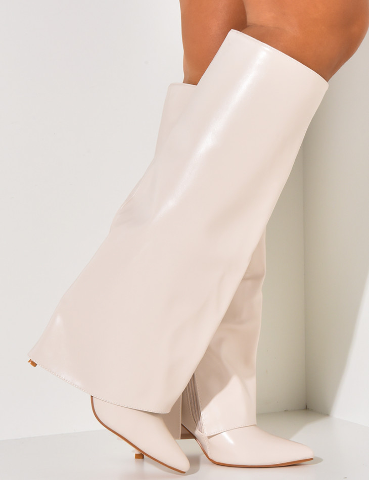 Stiletto heel boots with flaps