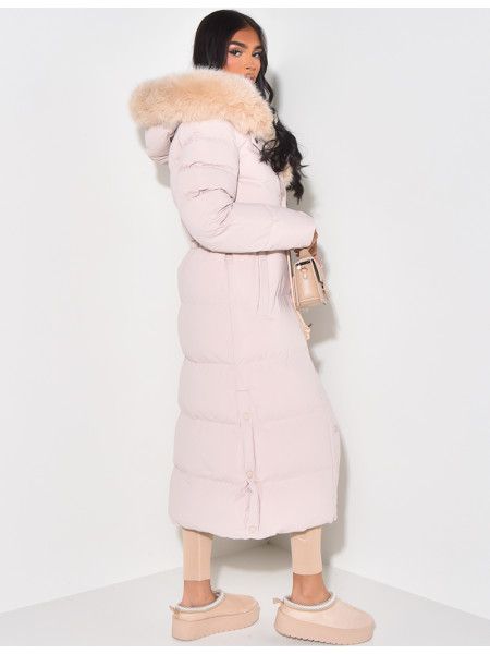 Long down jacket with hood