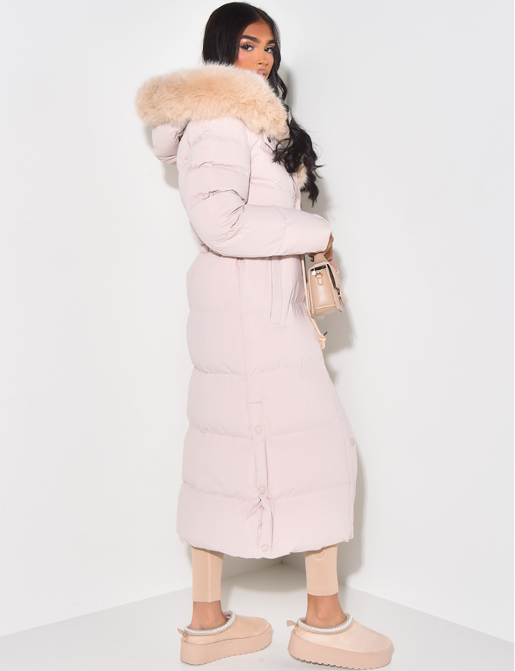 Long down jacket with hood