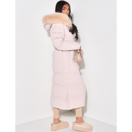 Long down jacket with hood