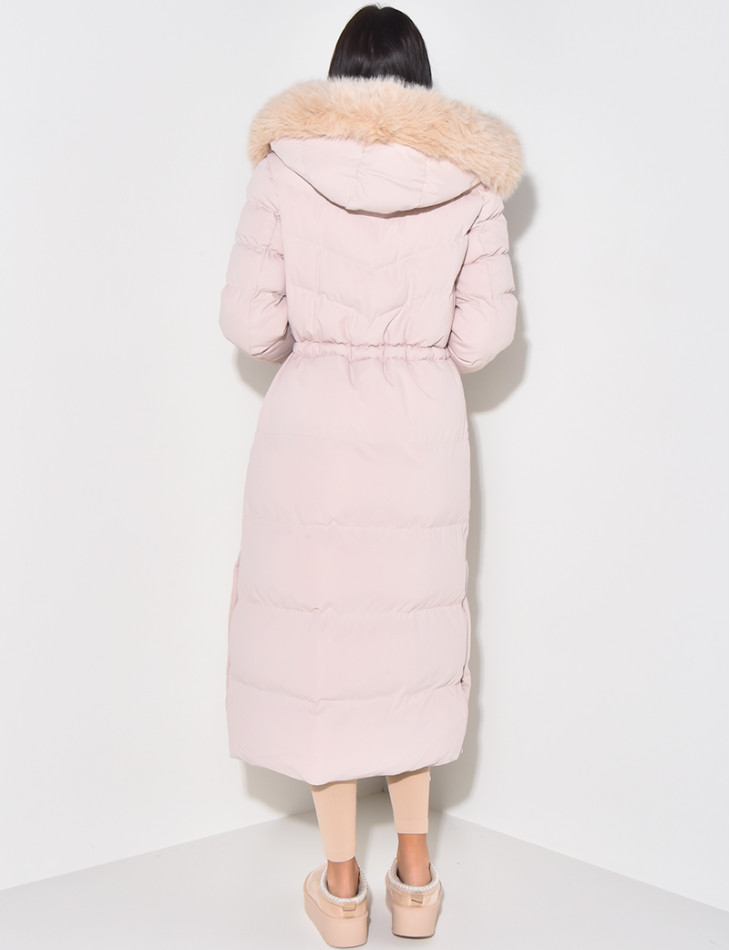 Long down jacket with hood