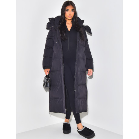 Long down jacket with hood