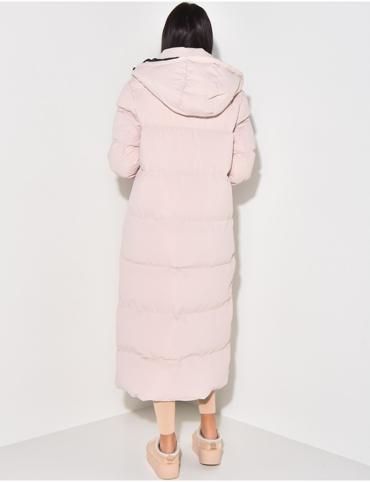 Doudoune longue matelassée à capuche