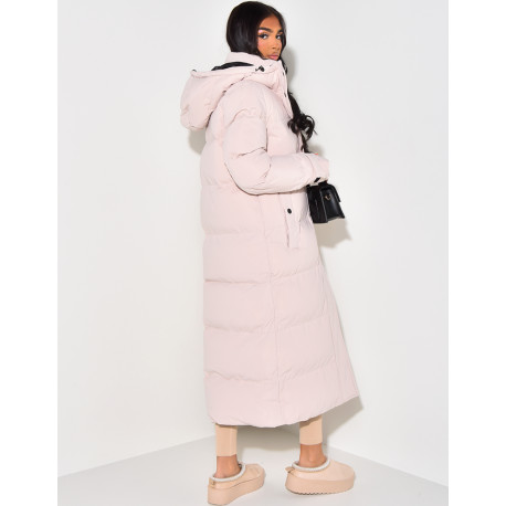 Doudoune longue matelassée à capuche