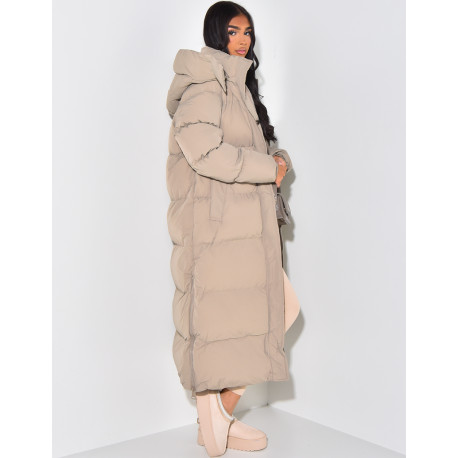 Long down jacket with hood