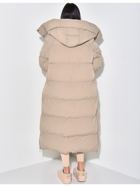 Long down jacket with hood