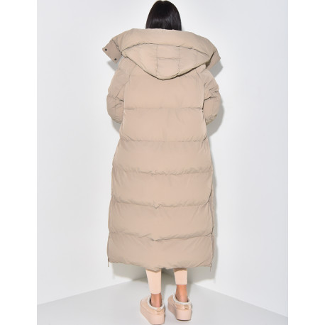 Long down jacket with hood