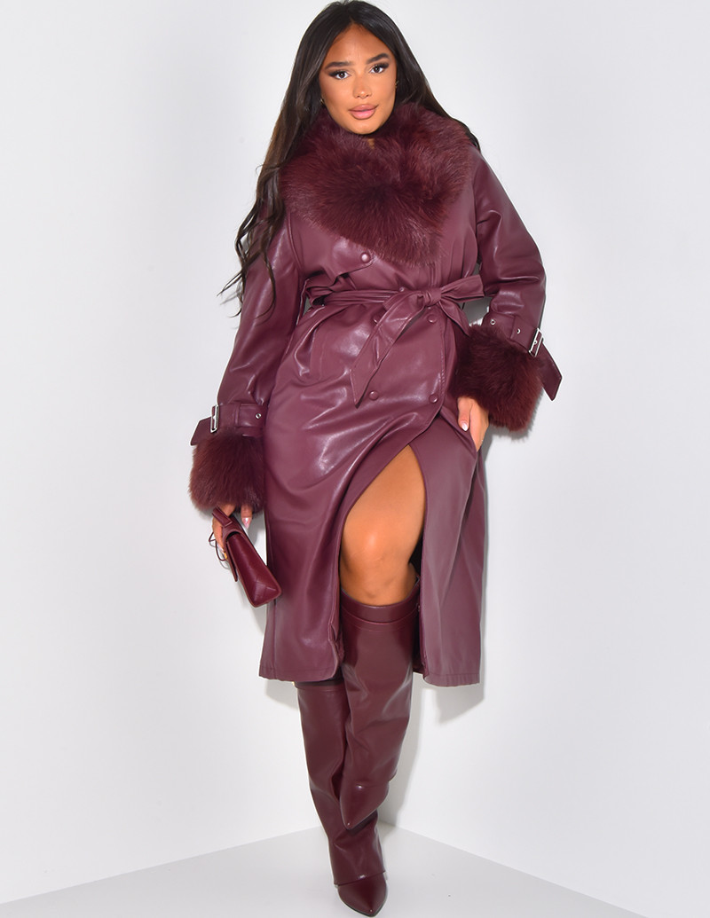 Kunstledermantel mit...