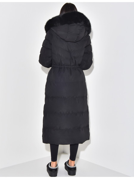 Long down jacket with hood