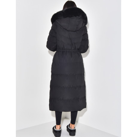 Long down jacket with hood