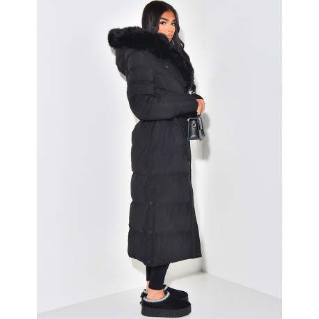 Long down jacket with hood