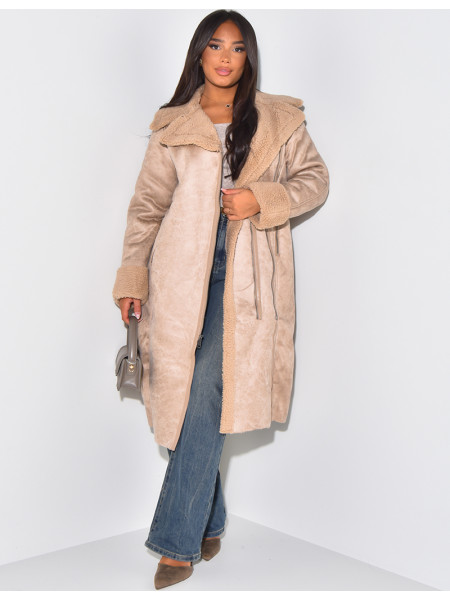Manteau long fourré style perfecto