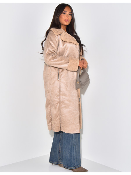 Manteau long fourré style perfecto