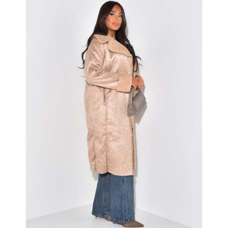 Manteau long fourré style perfecto