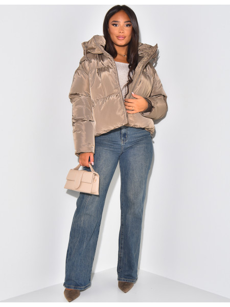 Doudoune courte à capuche