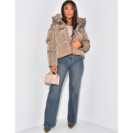 Doudoune courte à capuche