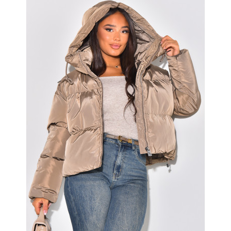 Doudoune courte à capuche