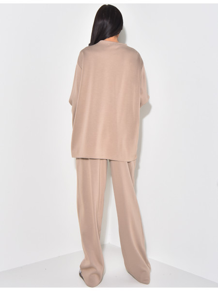 Ensemble pantalon droit et t-shirt long