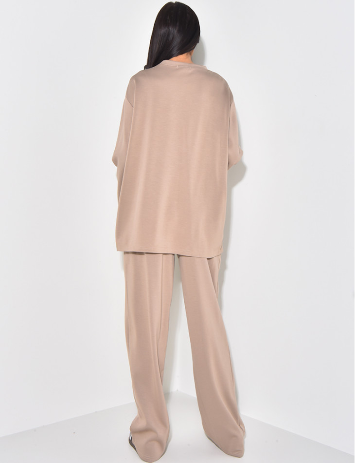 Ensemble pantalon droit et t-shirt long