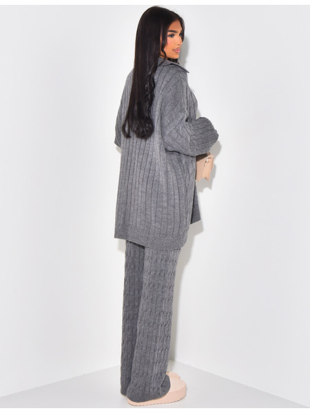 Ensemble pantalon et pull en laine
