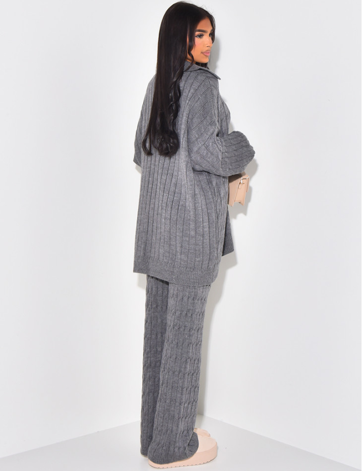 Ensemble pantalon et pull en laine