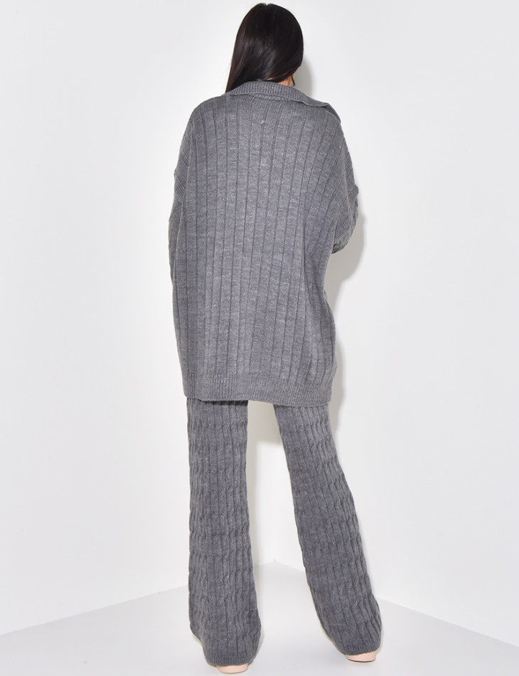 Ensemble pantalon et pull en laine
