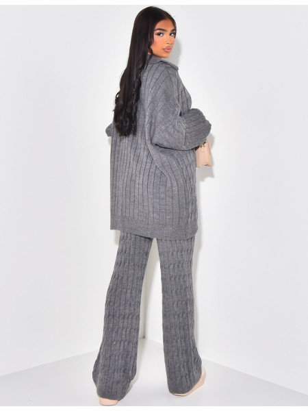 Ensemble pantalon et pull en laine