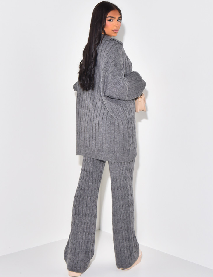 Ensemble pantalon et pull en laine