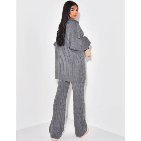 Ensemble pantalon et pull en laine