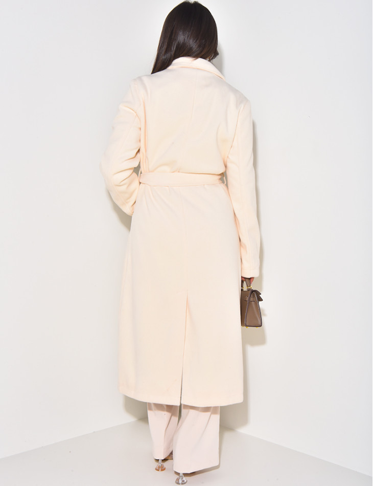 Langer Mantel mit Kaschmir-Effekt zum Binden.