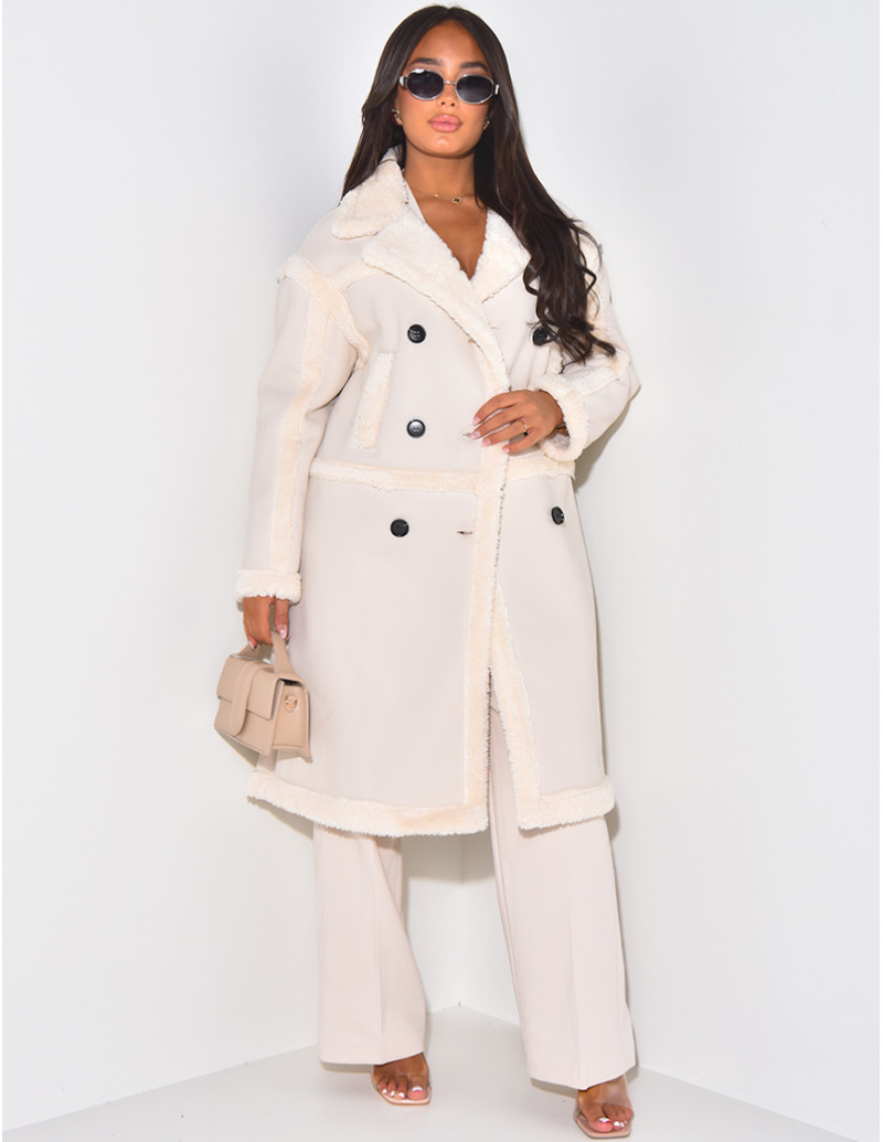 Mantel aus Kunstleder mit...