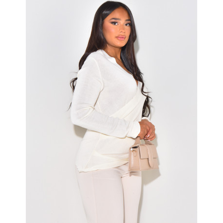 Pull cache-coeur effet croisé