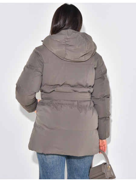 Doudoune courte cintrée à capuche