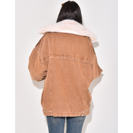 Oversized denim jacket with lining