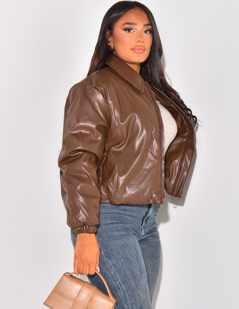 Veste courte en similicuir