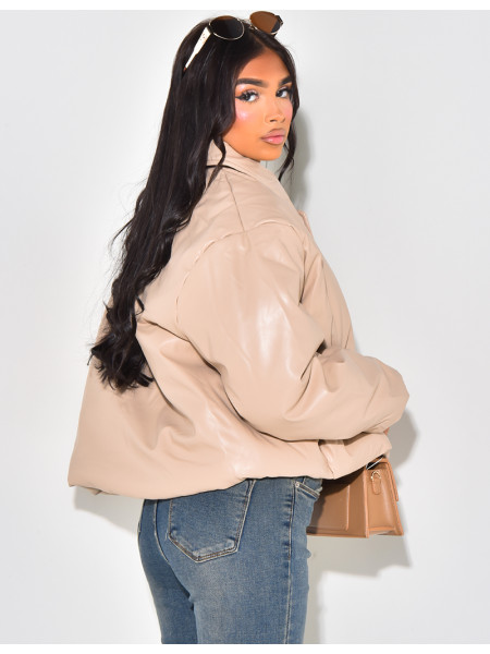 Veste courte en similicuir