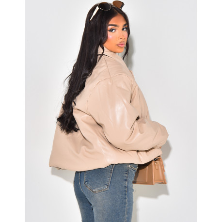Veste courte en similicuir