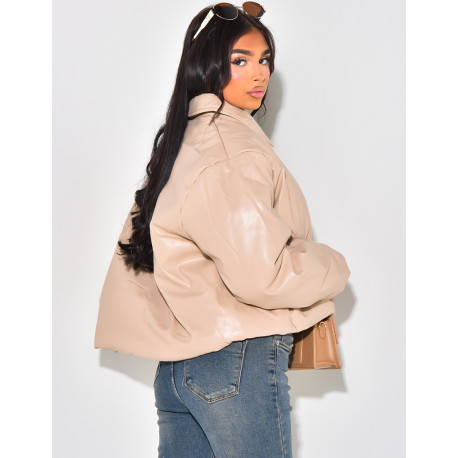 Veste courte en similicuir