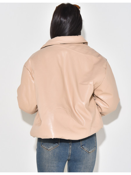 Veste courte en similicuir