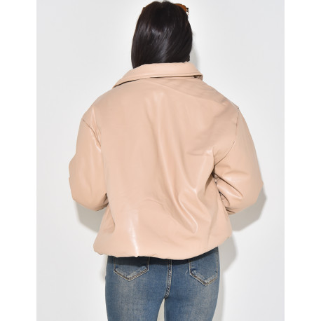 Veste courte en similicuir